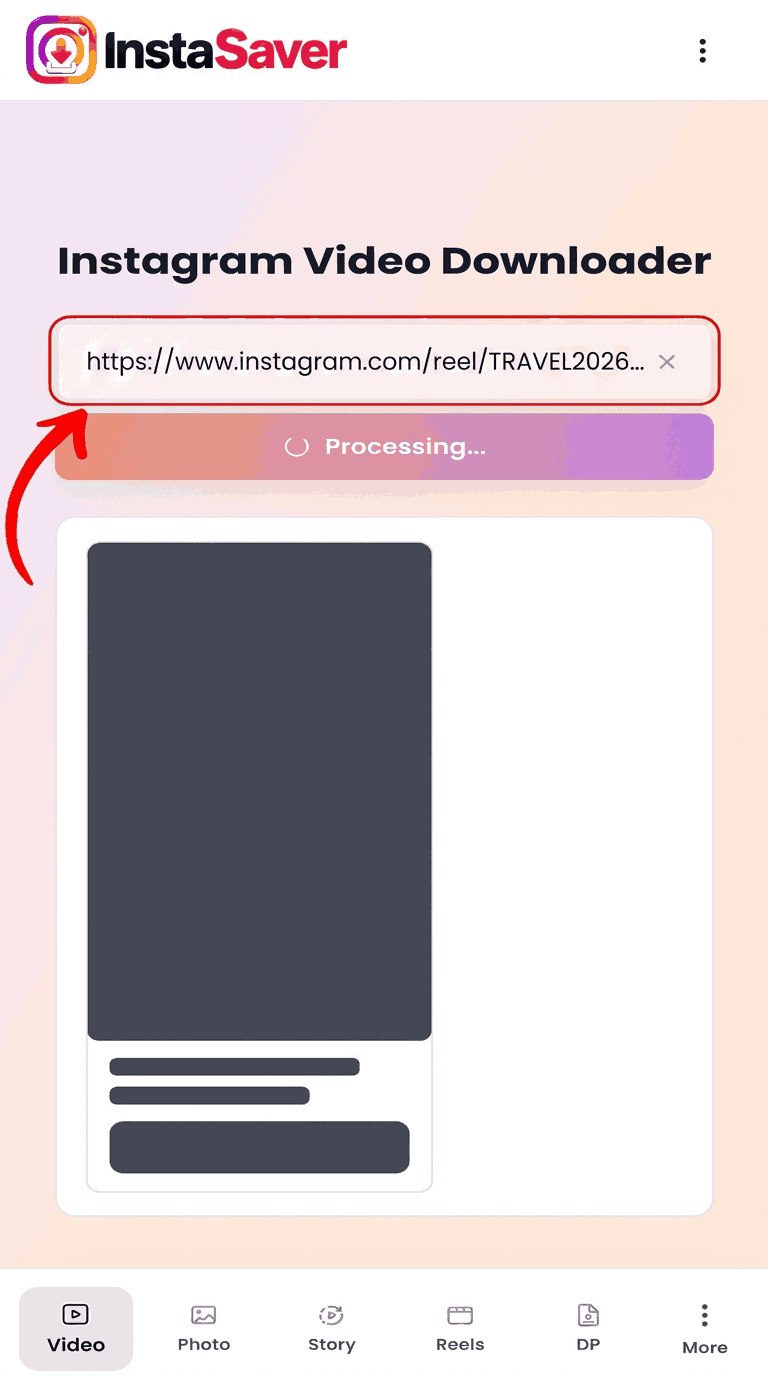 Paste the link into InstaSave