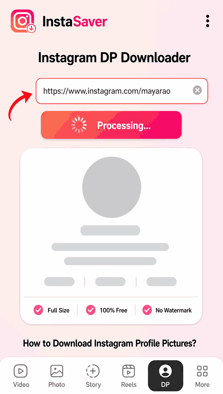 Paste the link into InstaSave