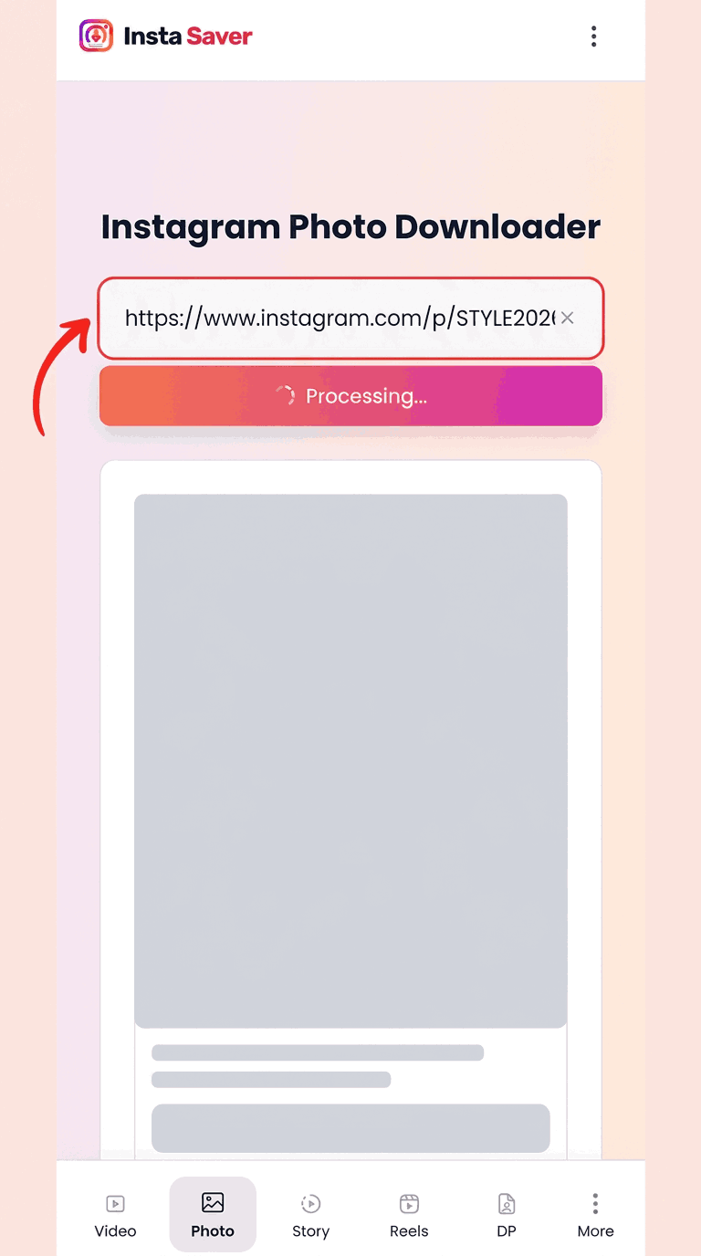 Paste the link into InstaSave
