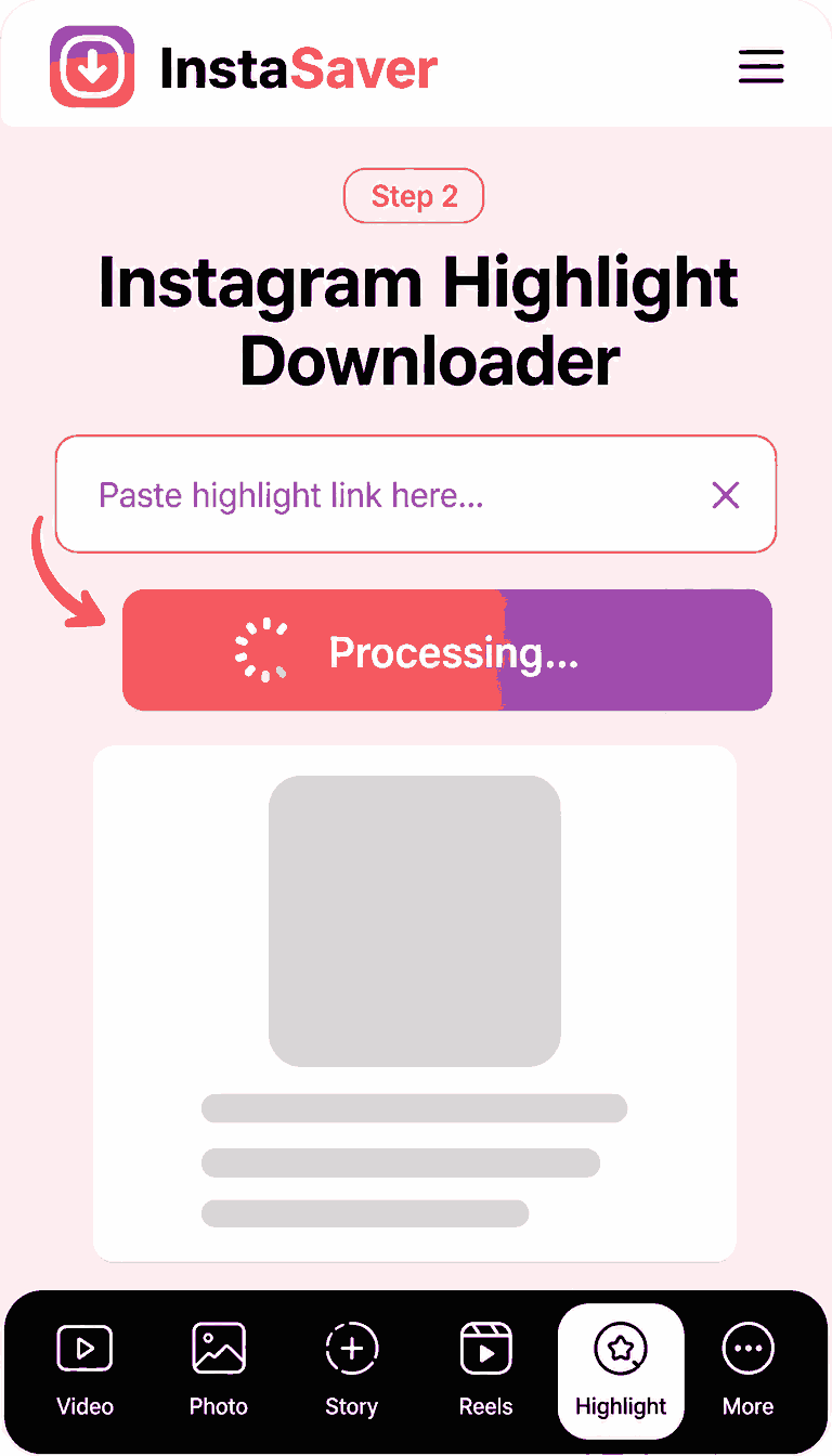 Paste the link into InstaSave
